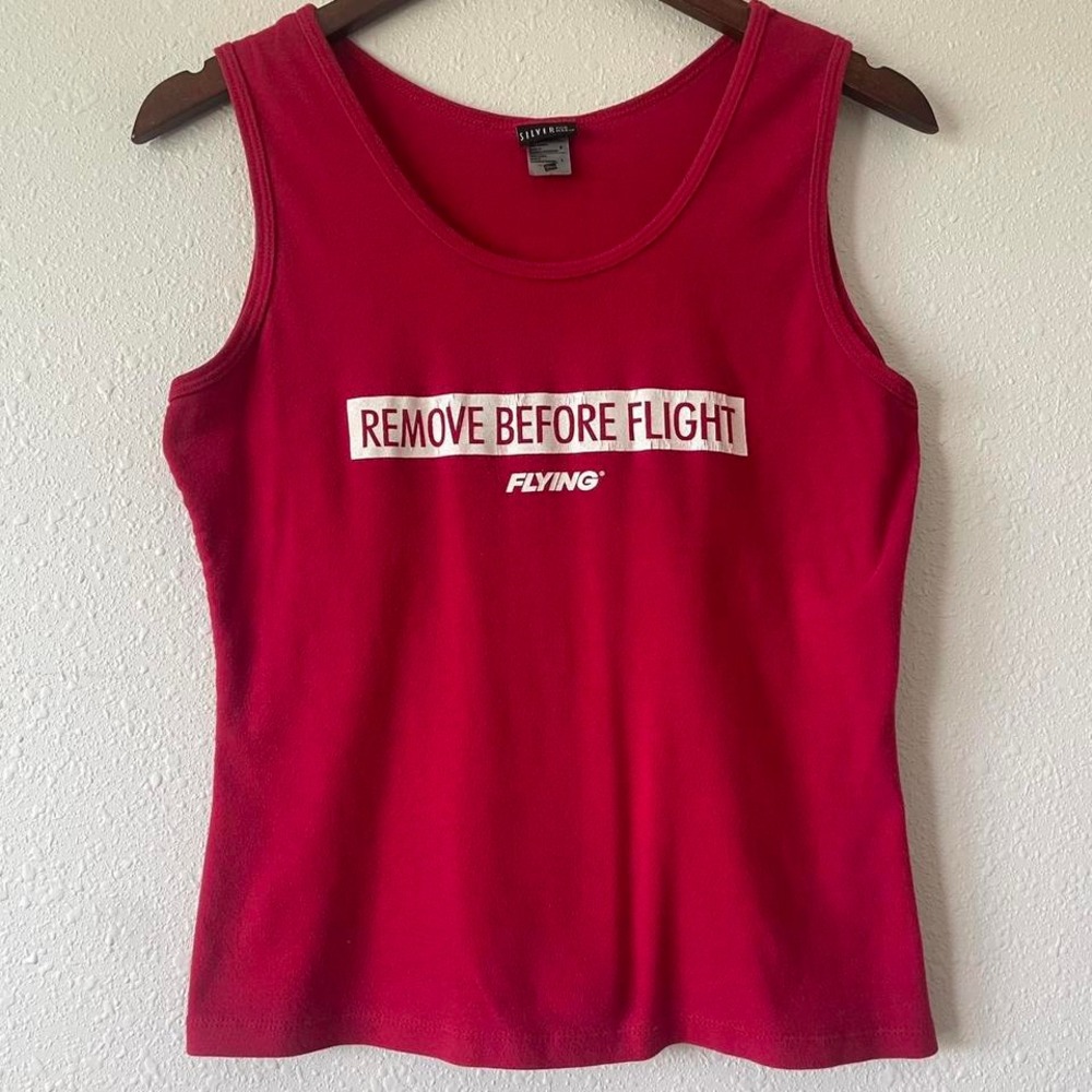 Y2K 'Remove Before Flight' Graphic Tank Top - Picture 2 of 4